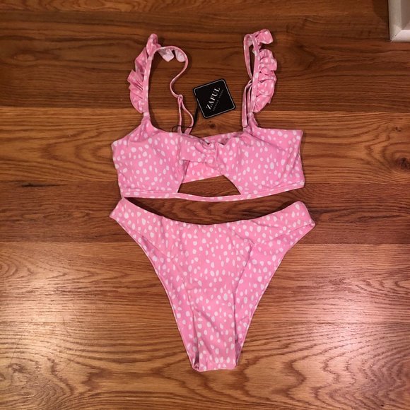 ZAFUL Animal Print Ruffle Cutout Bikini NWT - Picture 5 of 5